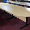 4400mm Calva Oak Meeting Table 3 Section With D Ends 