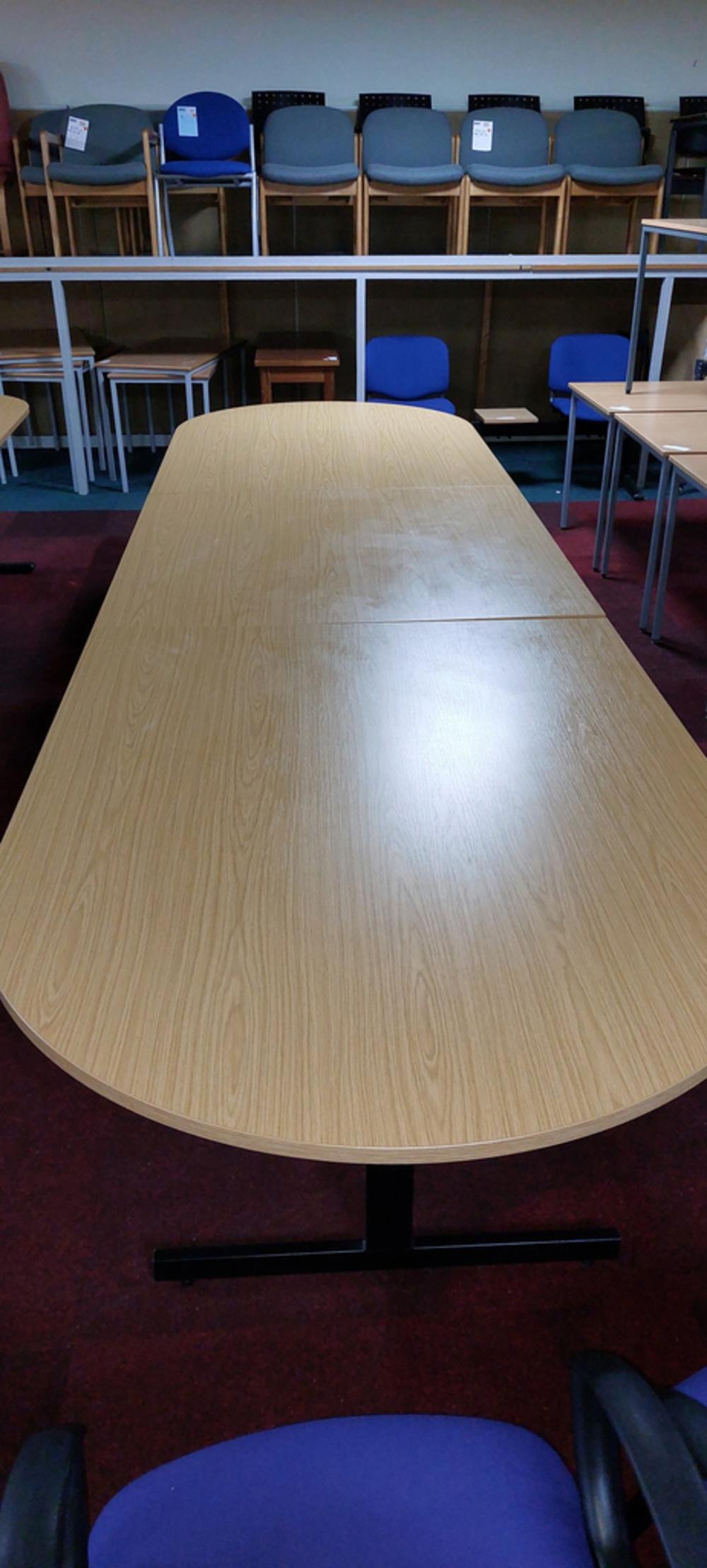 4400mm Calva Oak Meeting Table 3 Section With D Ends 