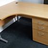 Beech 1600mm Radial Desk Left Handed With Drawers