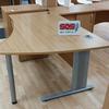 Light Oak 1800mm R/H Wave Desk with Narrow Mobile Pedestal