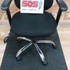 Black Fabric Task Chair With Adjustable Arms And Lumber