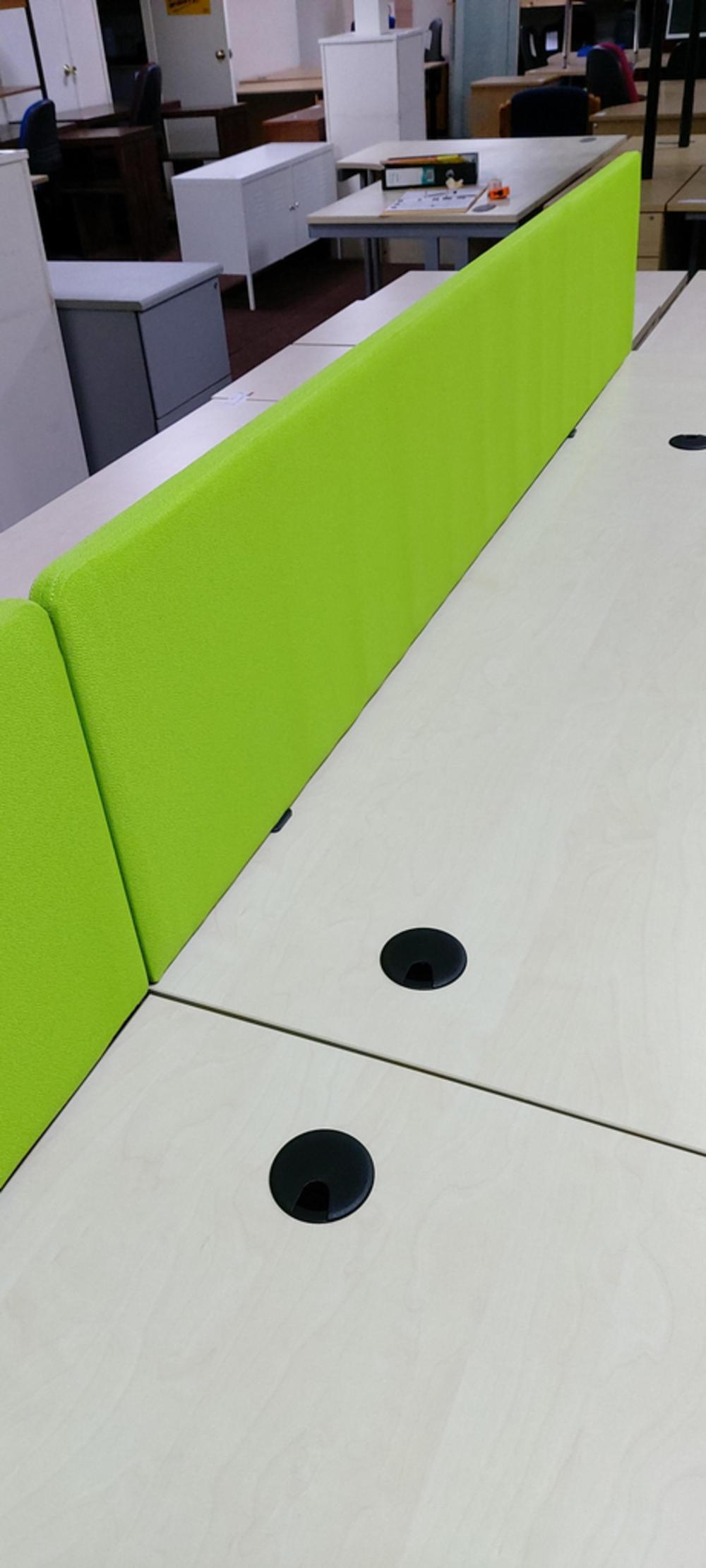 2000mm Lime Green Fabric Desk Screen