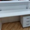 White 1400mm Reception Counter with Mobile Pedestal