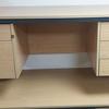 Beech 1500mm Double Pedestal Desk (Oak Drawers)