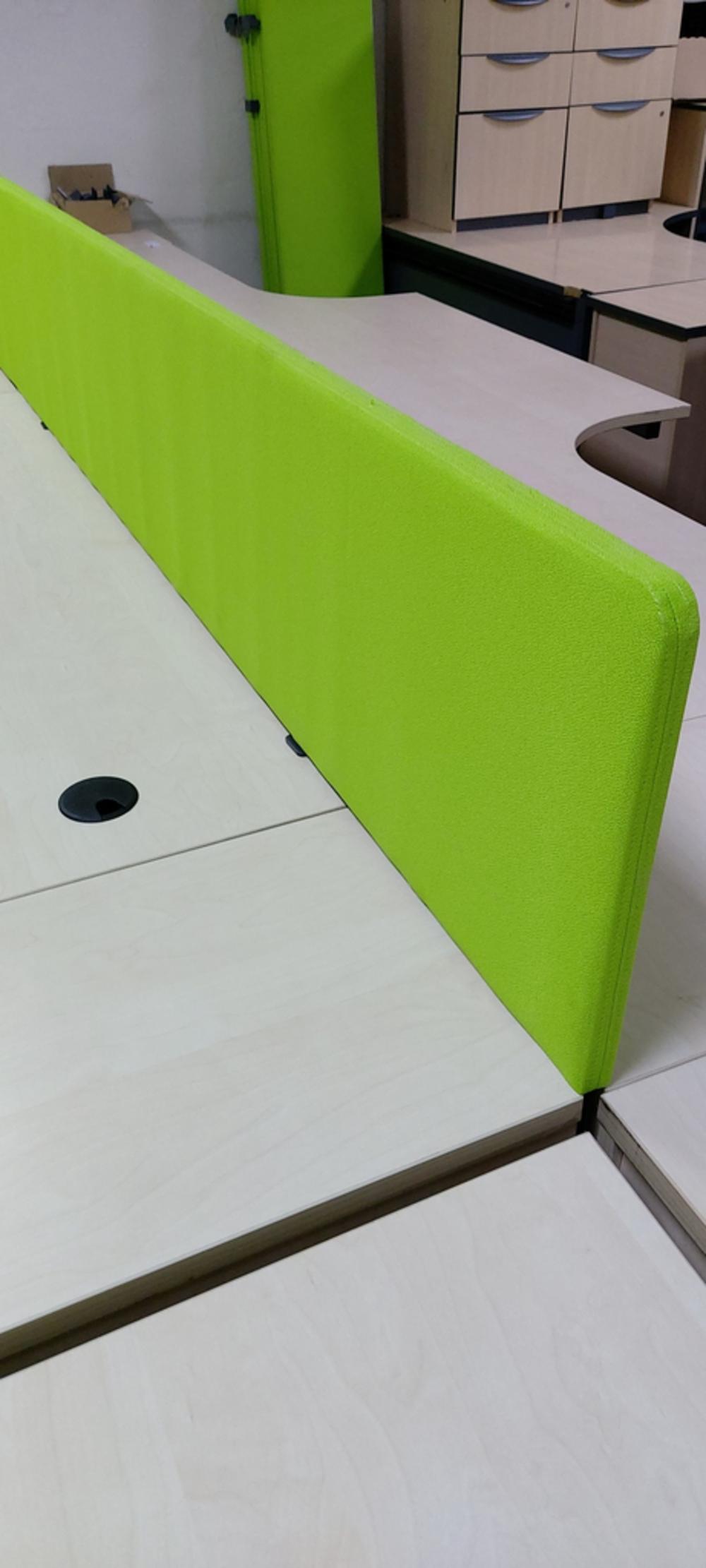2000mm Lime Green Fabric Desk Screen