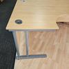 Hawk Light Oak 1800mm Radial Desk With Grey Legs 