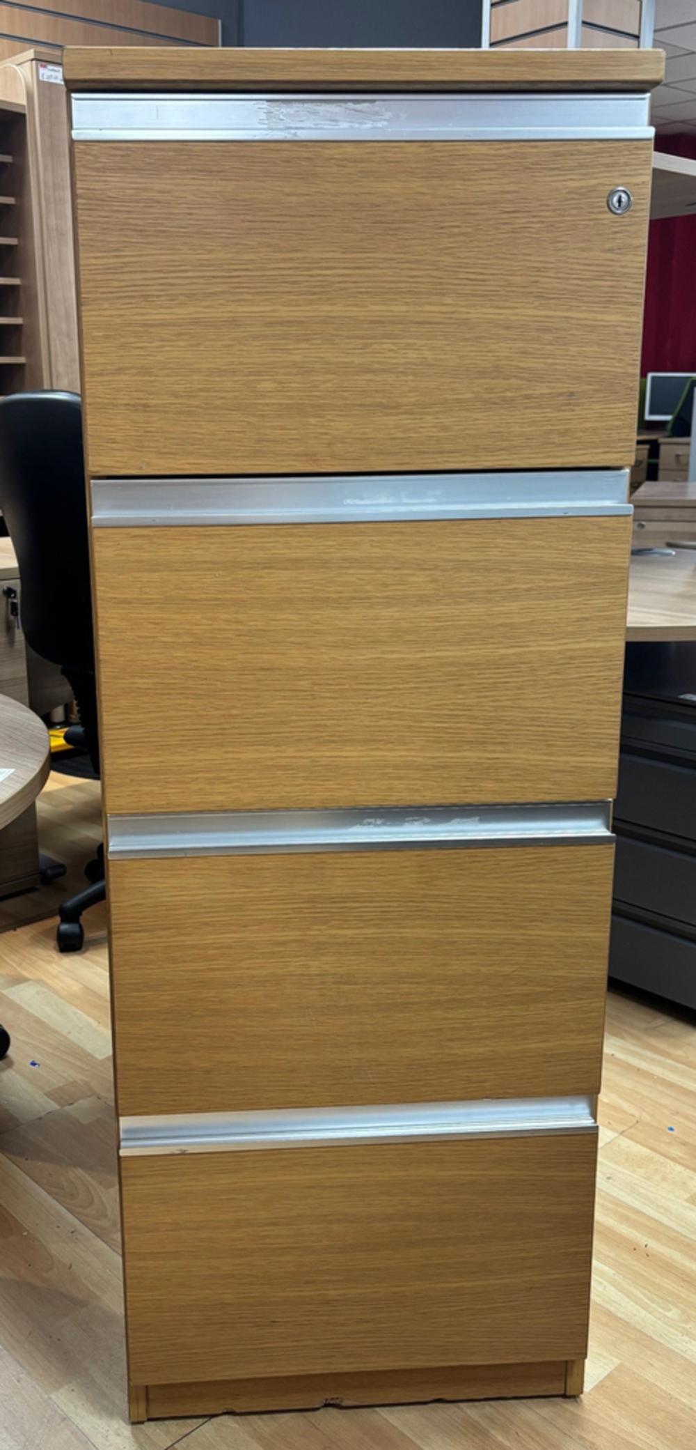 Light Oak 4 Drawer Filing Cabinet