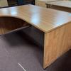 Elite Left Handed 1800mm Radial Desk With Panel End Legs in Champagne