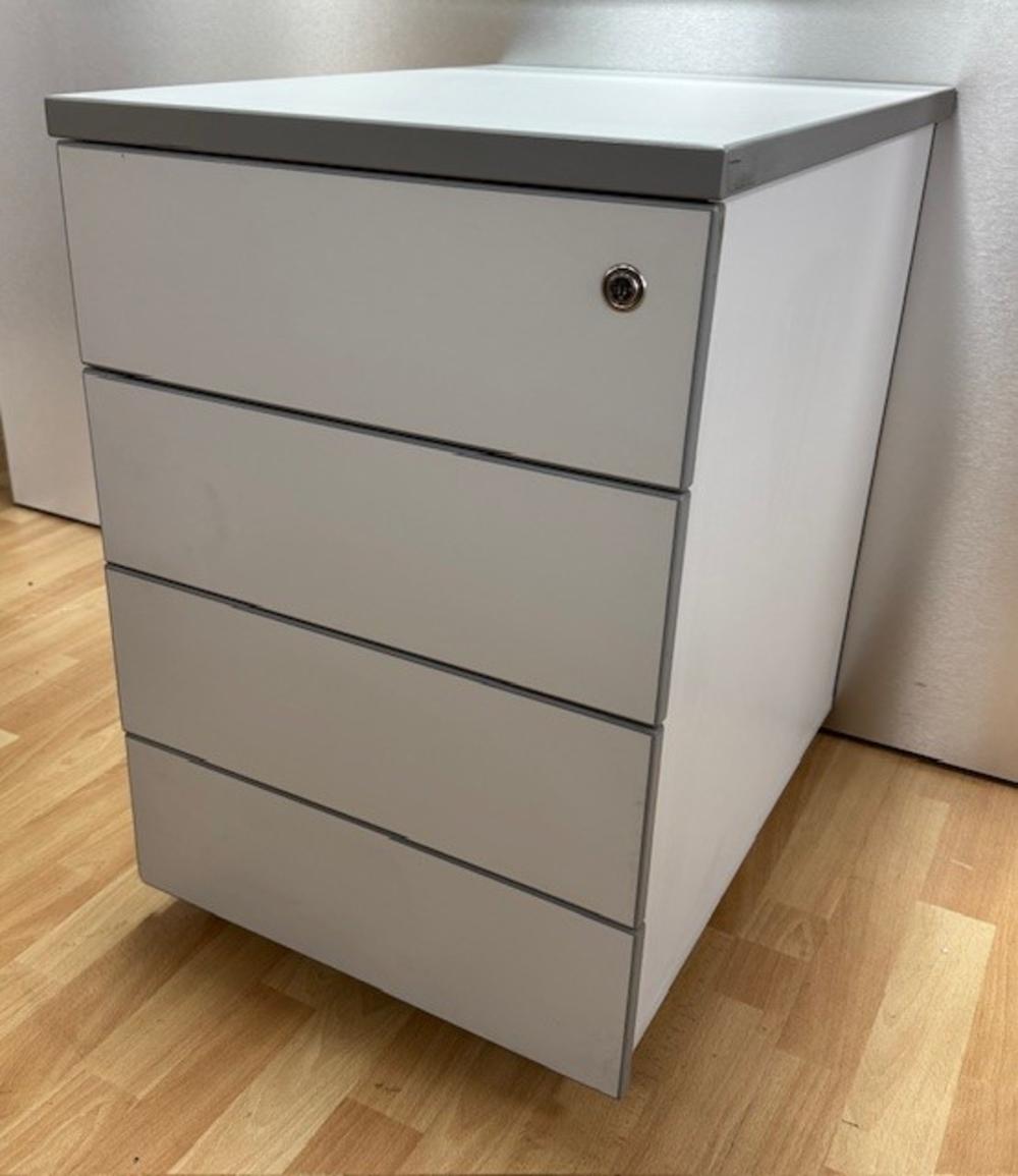 Grey 4 Drawer Mobile Pedestal