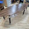 Elliptical Walnut 3600mm Boardroom Table With Cable Ports