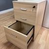 Stone Oak Desk High Lockable Pedestal