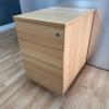 3 Drawer Mobile Under Desk Pedestal in Beech 