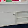 Lockable Sliding Door Cupboard with Open Top Storage Section 