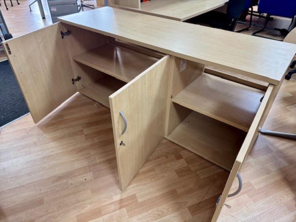 Maple Lockable 3 Door Credenza Unit with Vented Back For Fridge