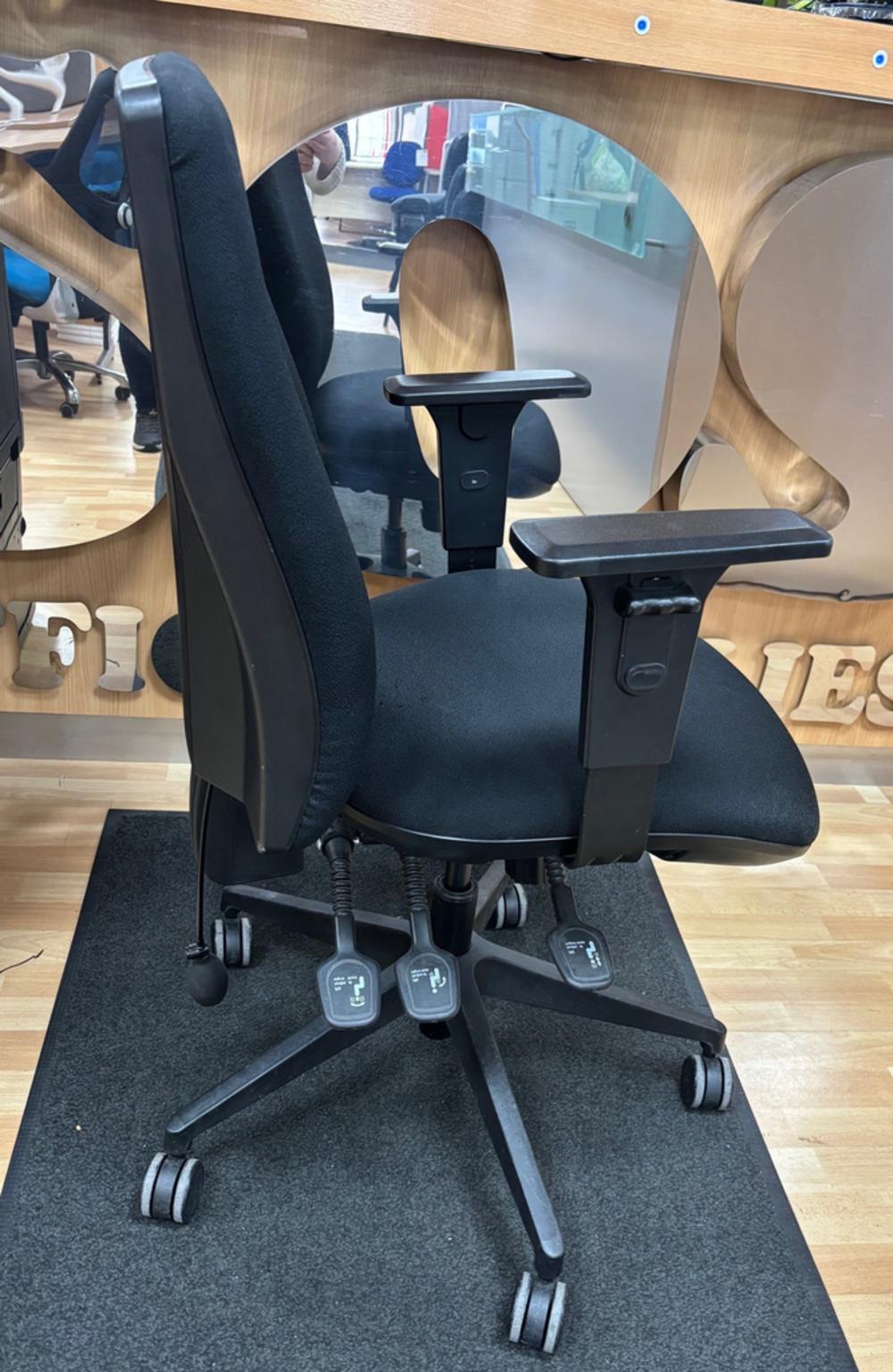 Black Square Backed Task Chair with Adjustable Arms