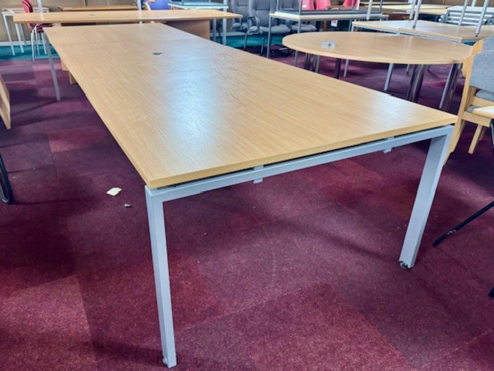 Beech 3600 x 1200mm 3 Section Boardroom Table with Cable Port 