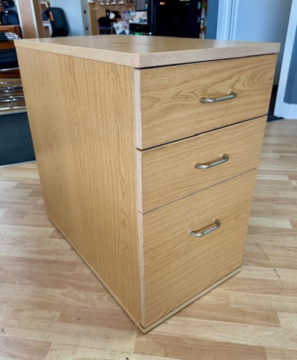 Light Oak Desk High Pedestal 750mm Deep