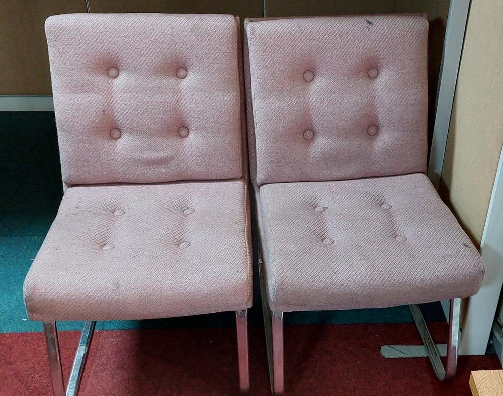 Pair Of Matching Side Chairs with Chrome Frame