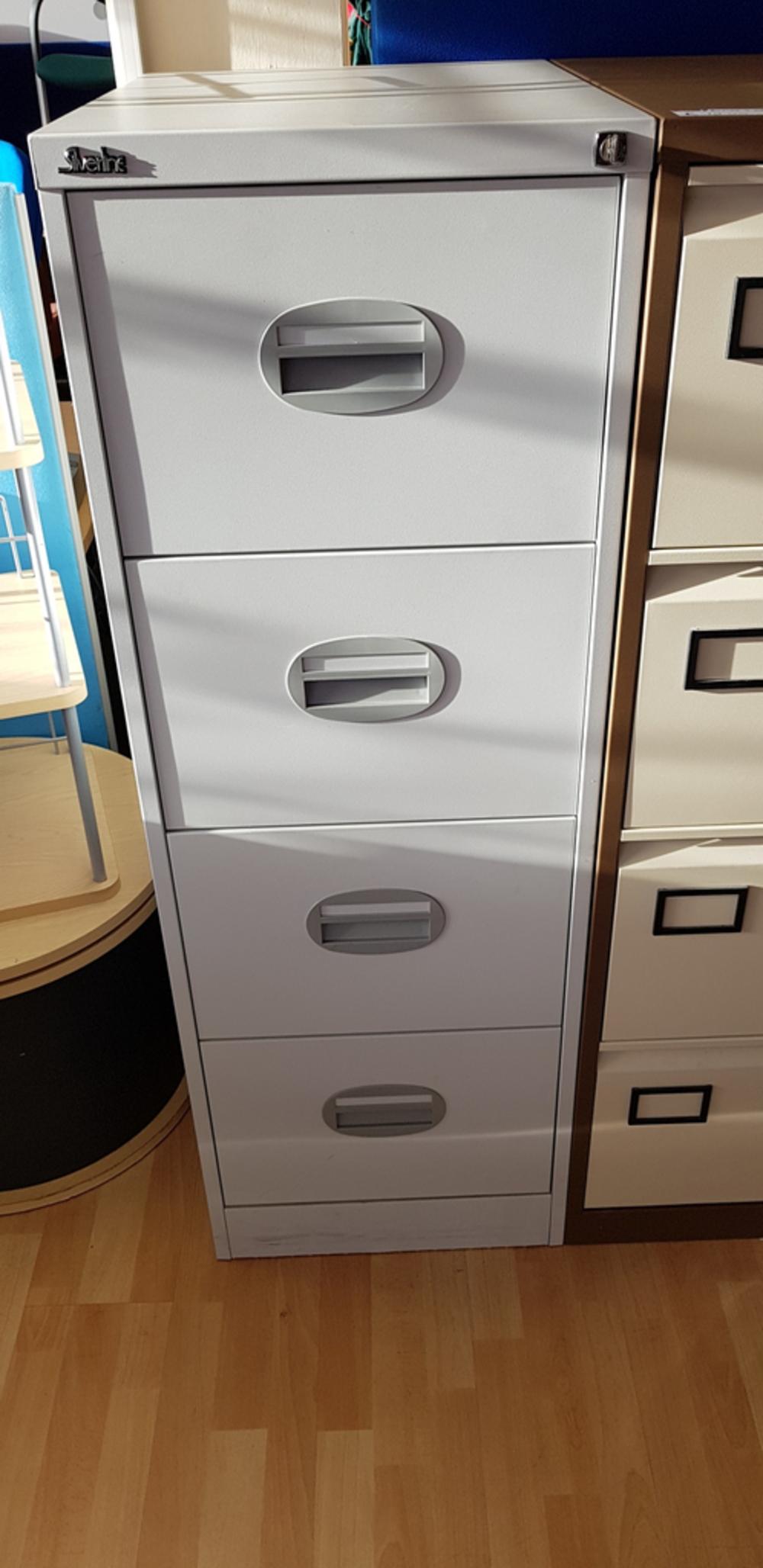 Silverline Lockable 4 Drawer Filing Cabinet in Grey