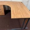 Dams 1600mm Left Hand Radial Desk with Pedestal 
