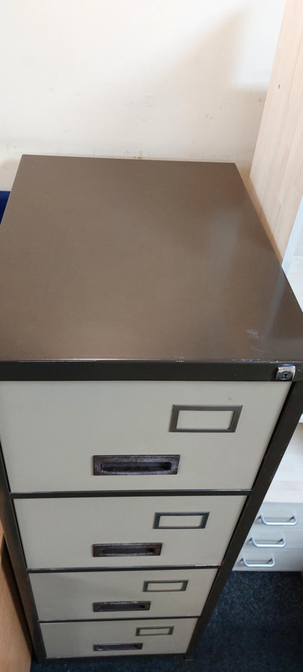 Brown Beige 4 Drawer Filing Cabinet