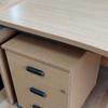 Light Oak 1600mm R/H Wave Desk with Pedestal