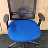 Blue Mesh Back Operator Chair with Adjustable Arms