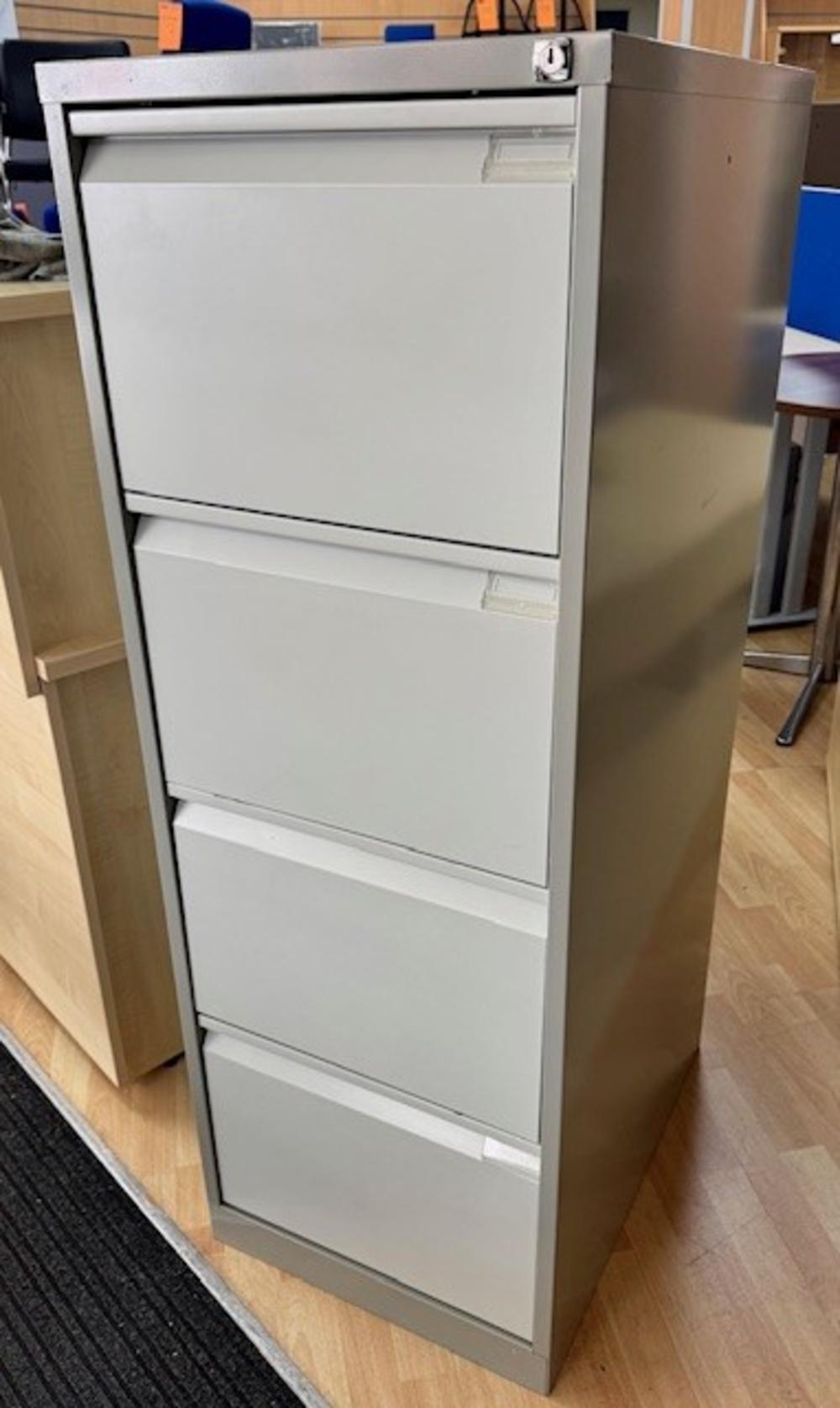 Bisley Executive Heavy Duty 4 Drawer Filing Cabinet Two Tone Grey