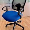 Scuba Blue Mesh Back Task Chair with Fixed Arms- Rip In Backrest