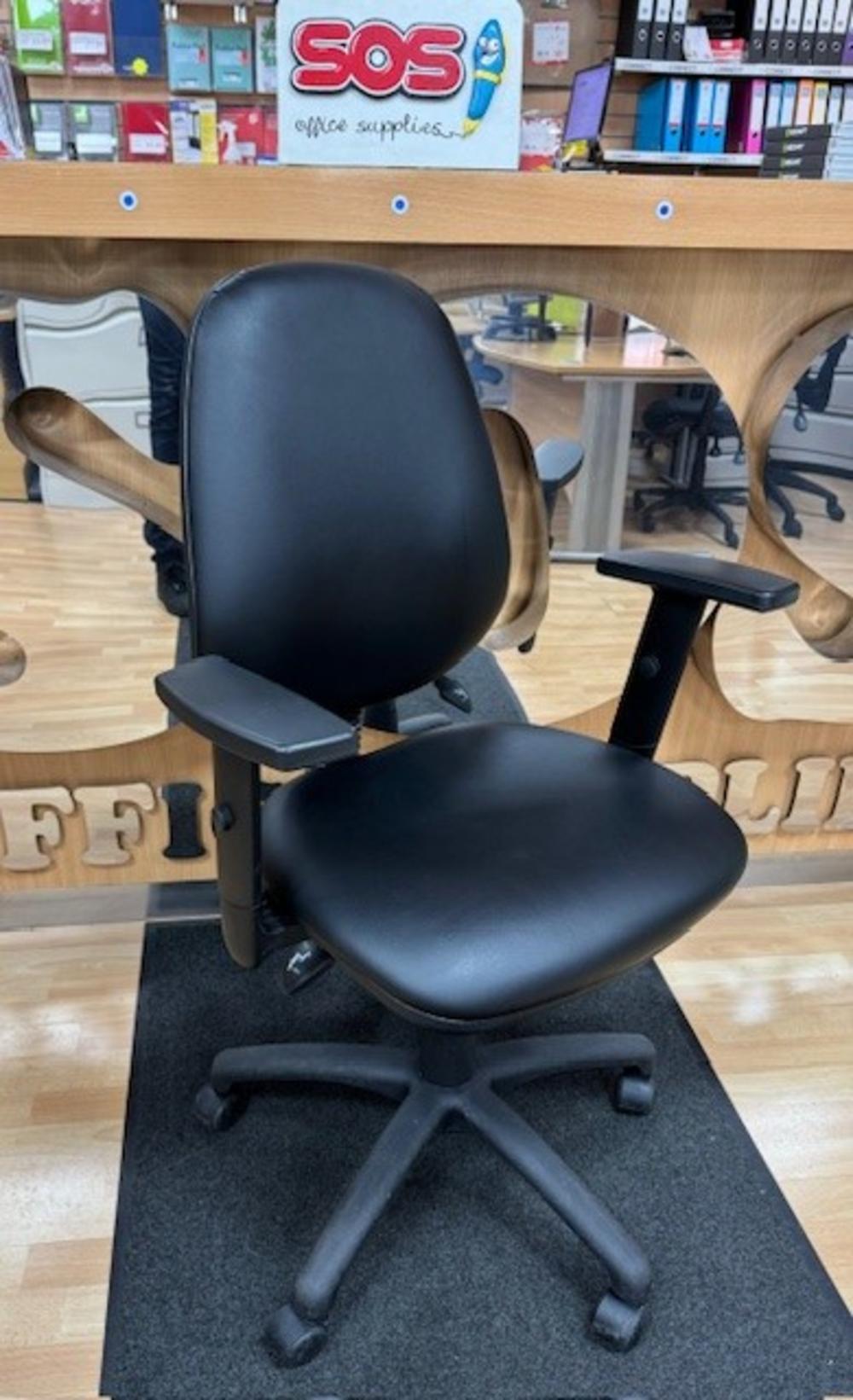 Vinyl Covered Operator Chair with Adjustable Armrests