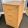 Lockable Beech Tall Under Desk Mobile Pedestal