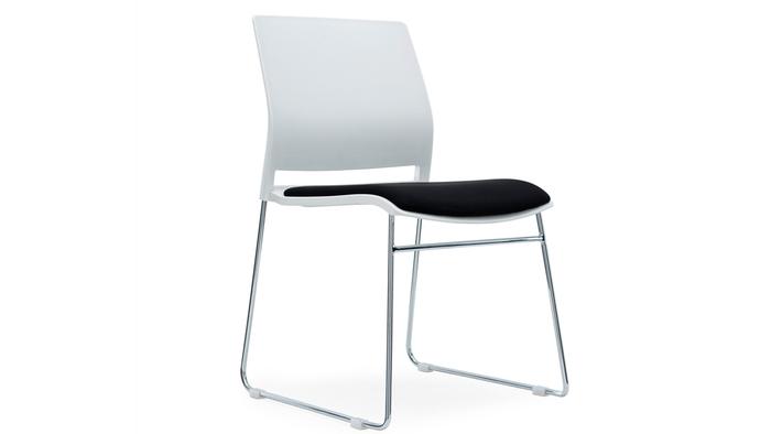 Verse Chair White with Black Seat Pad 