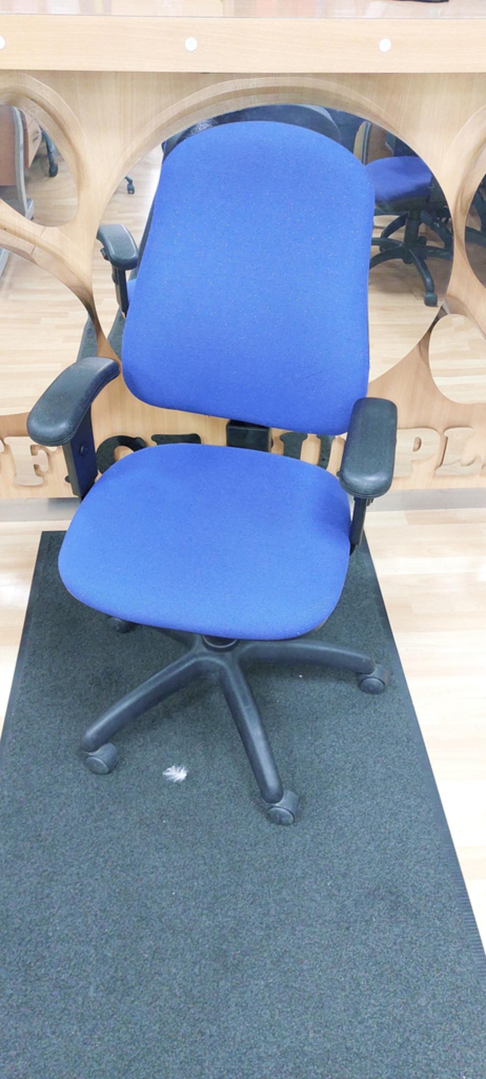 Blue Twin Lever Operator Chair With Adjustable Arms 