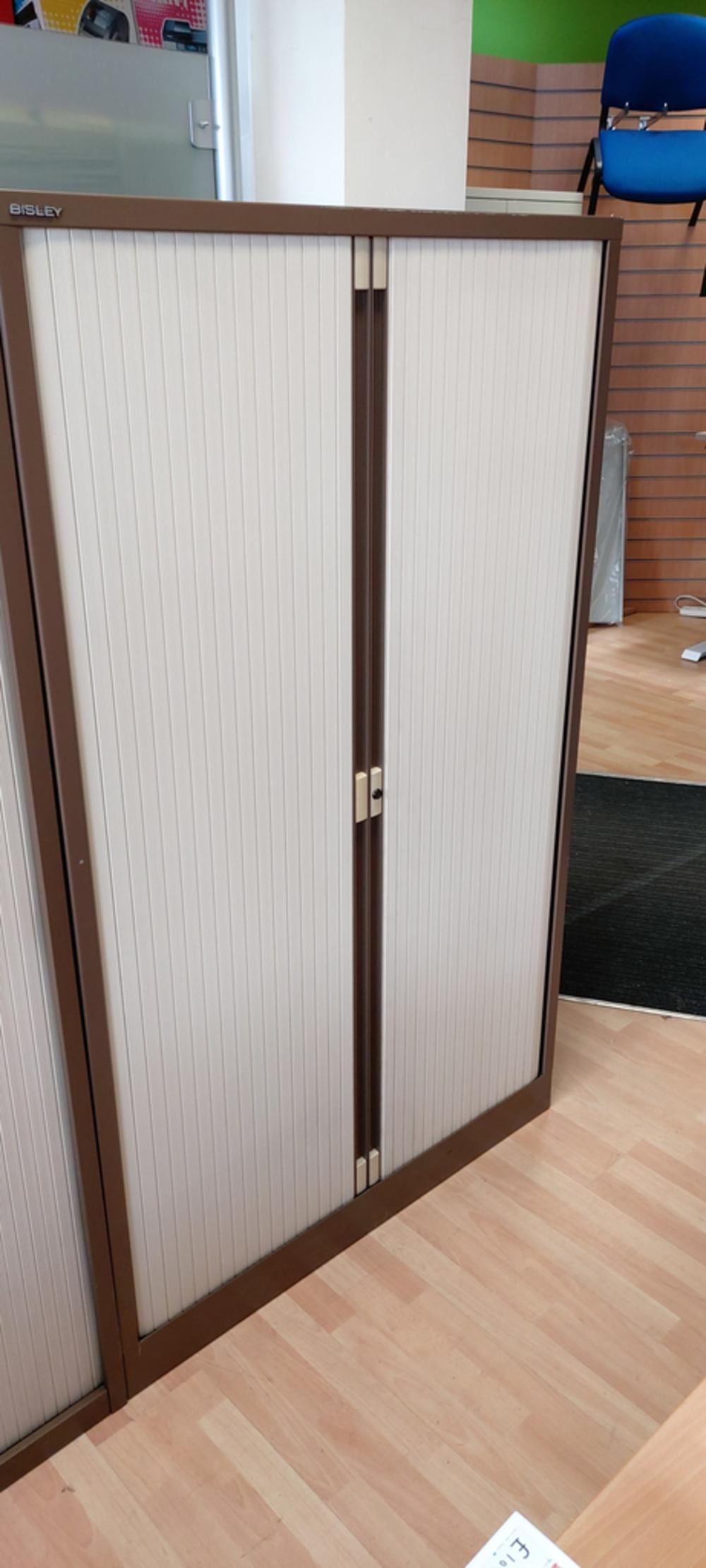 1970mm high Lockable Bisley Metal Tambour c/w 4 shelves