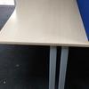 Maple 1600mm L/H Wave Desk with Silver Frame