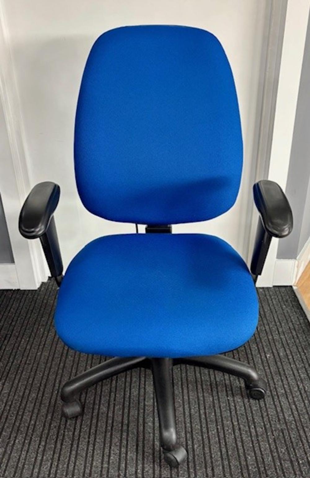 Alliance Blue Task Chair with Pump Up Lumbar and Adjustable Arms