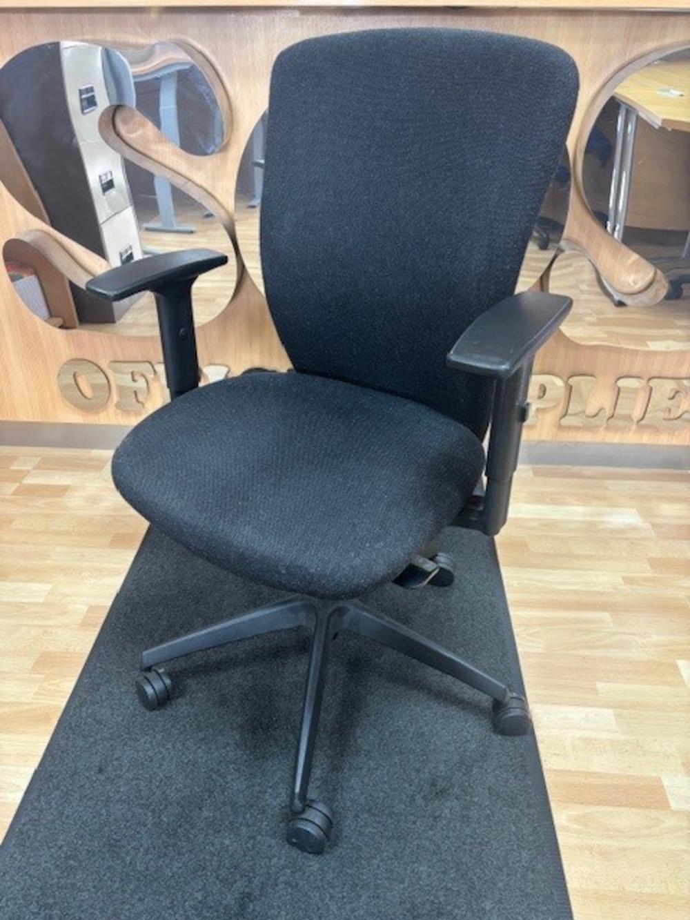 Black Square Backed Task Chair with Adjustable Arms