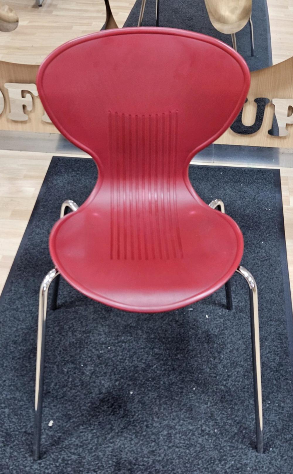 Red Plastic Stacking Chair