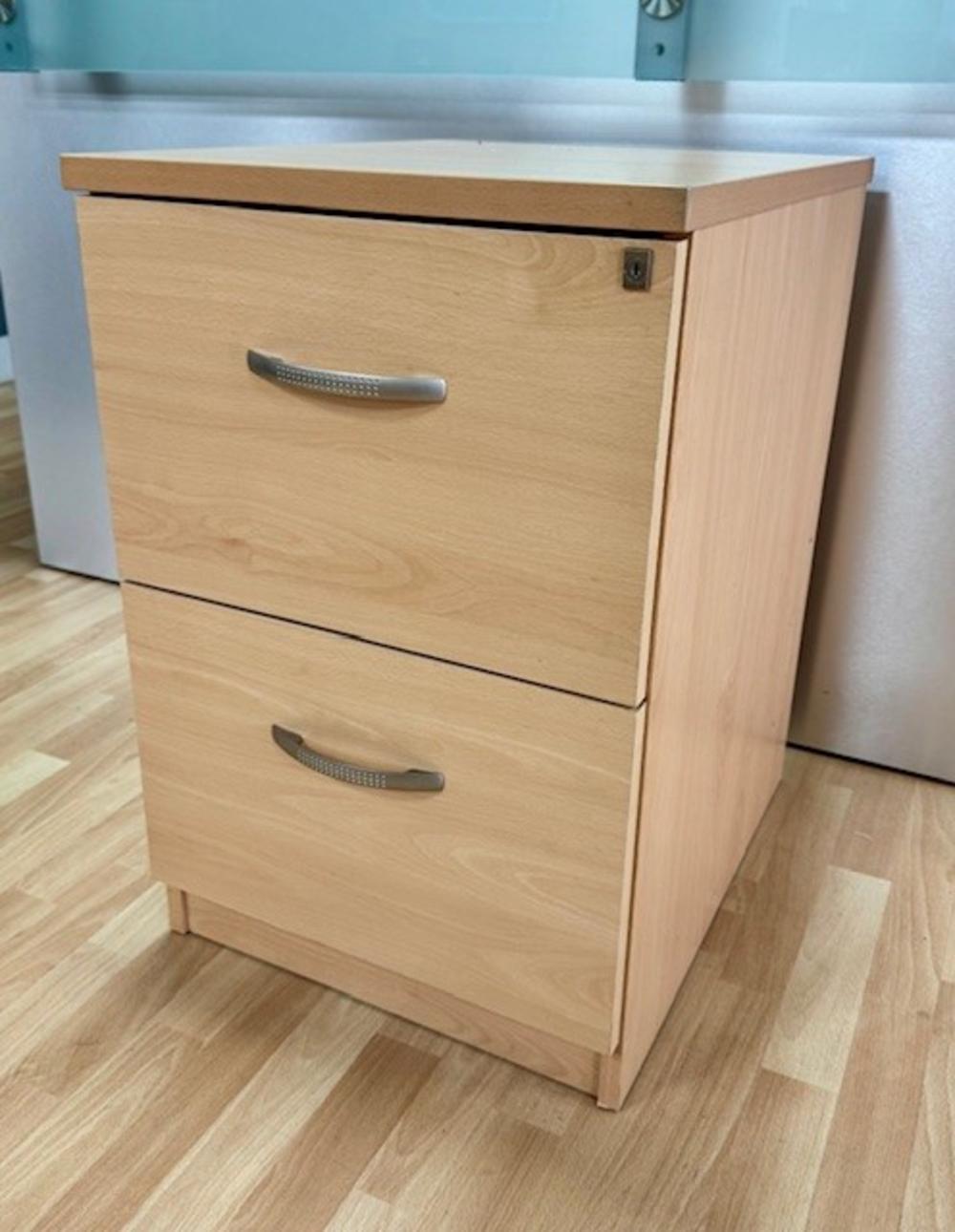 Beech 2 Drawer Filing Cabinet 
