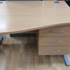 Beech Elite 1200mm Wave Desk With Fixed Drawers
