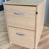 Stone Oak 2 Drawer Desk High Filing Cabinet / Pedestal 800mm Deep