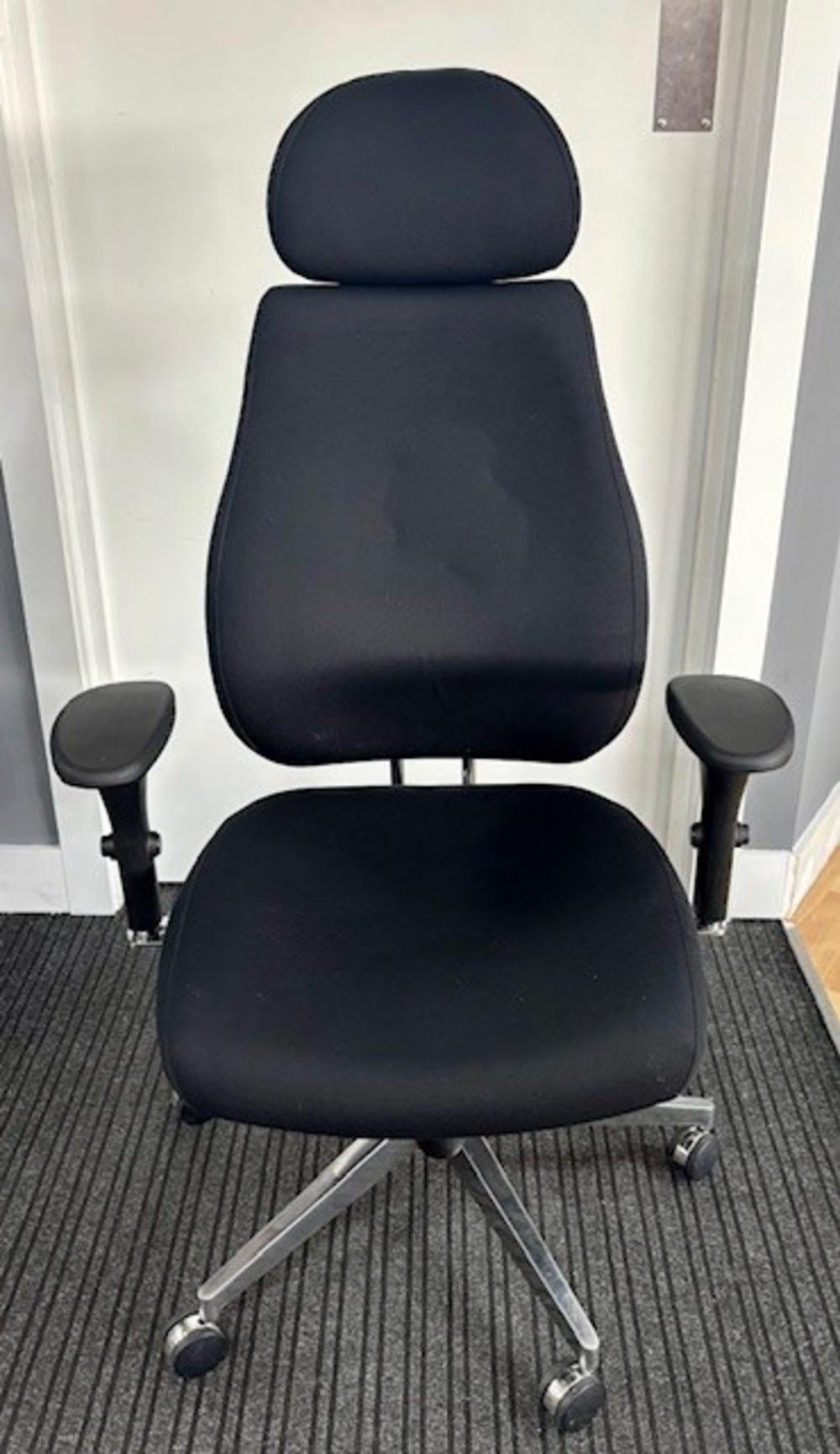 Black Chiro Plus Chair with Headrest and Multi Adjustable Arms