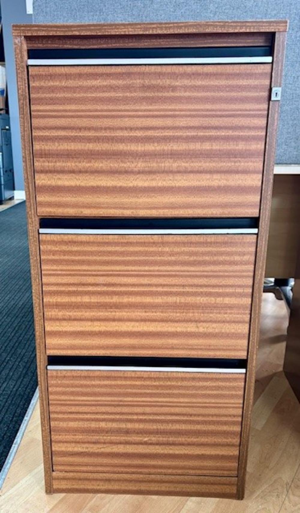 Sapele 3 Drawer Filing Cabinet