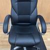 Black Faux Leather Executive Chair with Fixed Arms