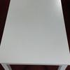 1145mm White Canteen Table With Wooden Legs