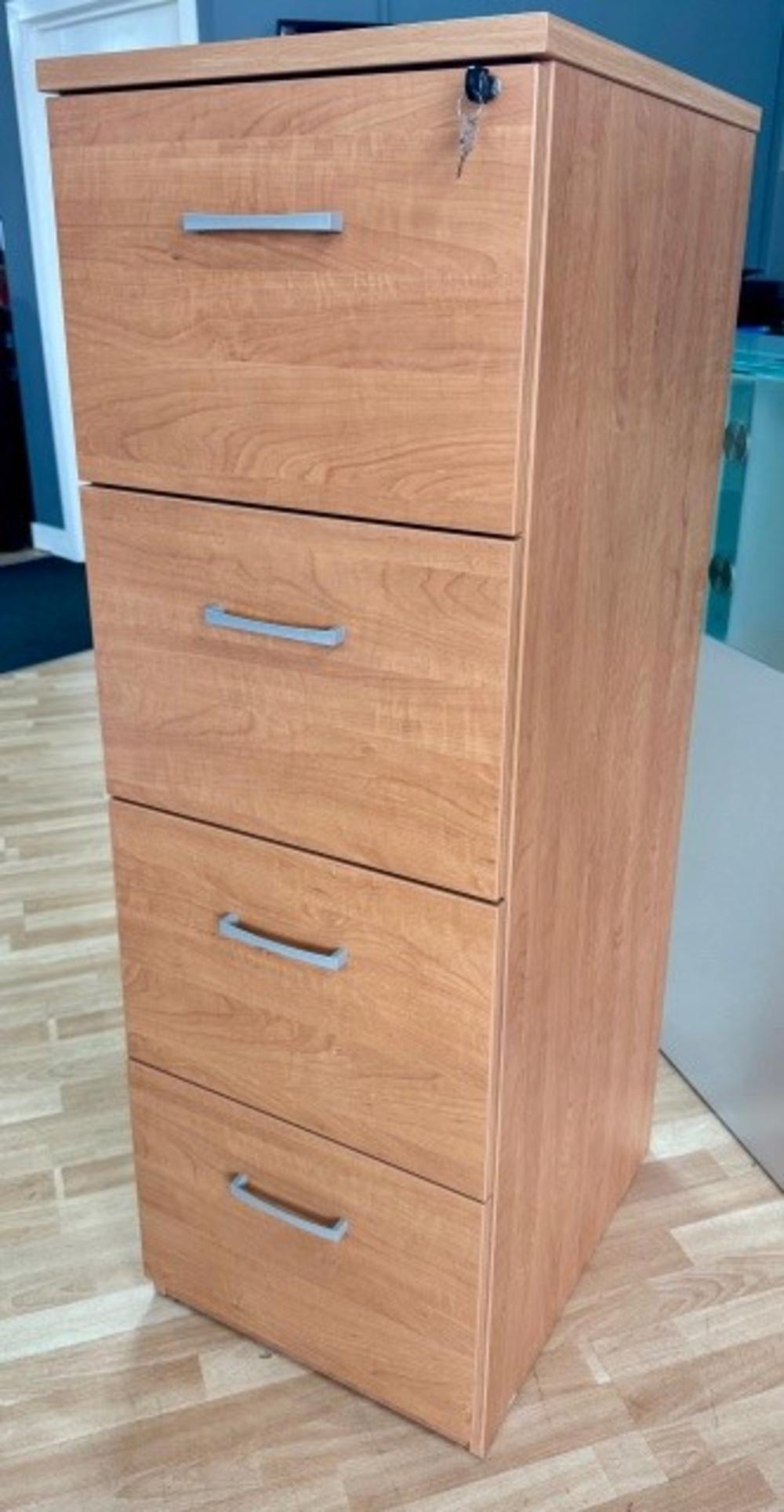 Cherry Lockable 4dr. Filing Cabinet