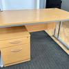 Elite 1400 x 800mm Desk With Mobile Pedestal - Beech