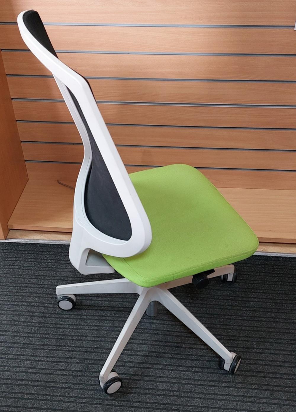 Lime Green Fabric Chair With Mesh Back 