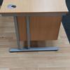 Beech Elite 1200mm Wave Desk With Fixed Drawers Right Handed