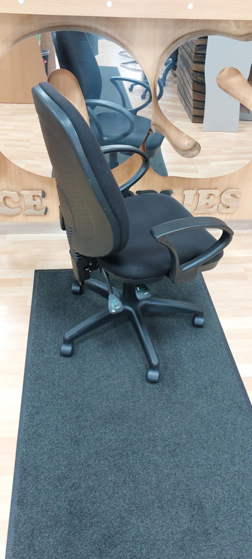 Charcoal High Back Operator Chair With Fixed Arms 